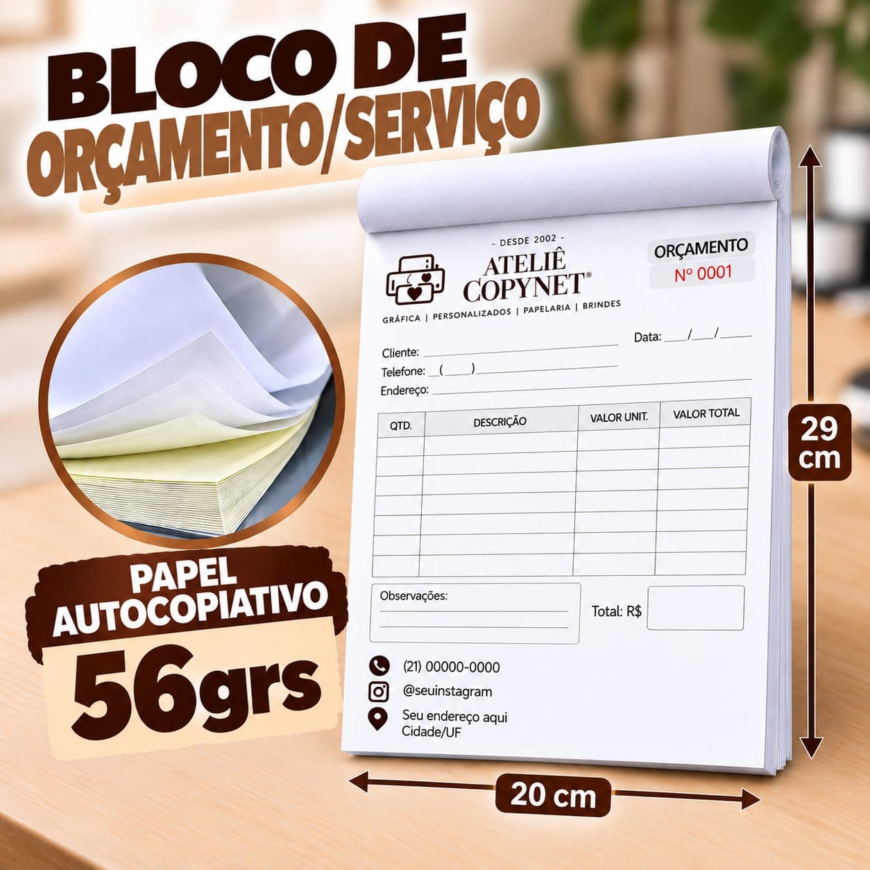 Bloco Orçamento 56gr