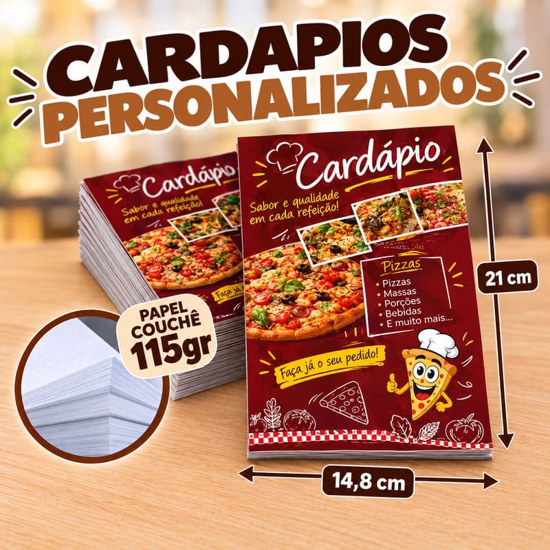 CARDÁPIOS CARDÁPIOS PERSONALIZADOS SIMPLES COUCHÊ 250G