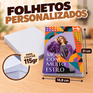 PANFLETOS, FLYERS E FOLHETOS COUCHÊ 90G SEM VERNIZ